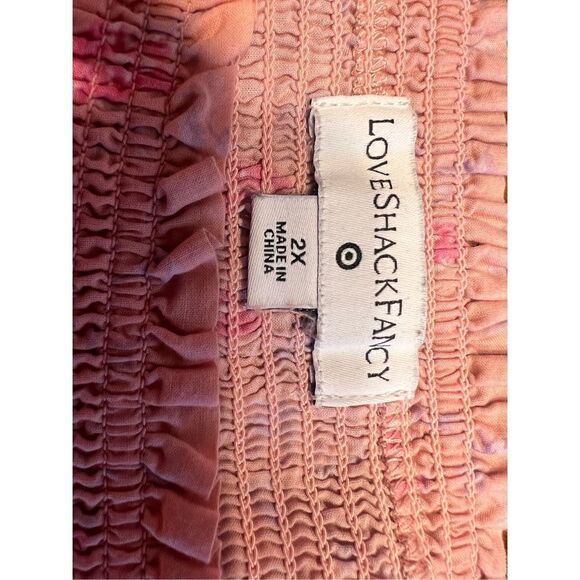 Loveshackfancy 2xl pink floral Simone smocked tiered maxi dress puff sleeve - Picture 5 of 6